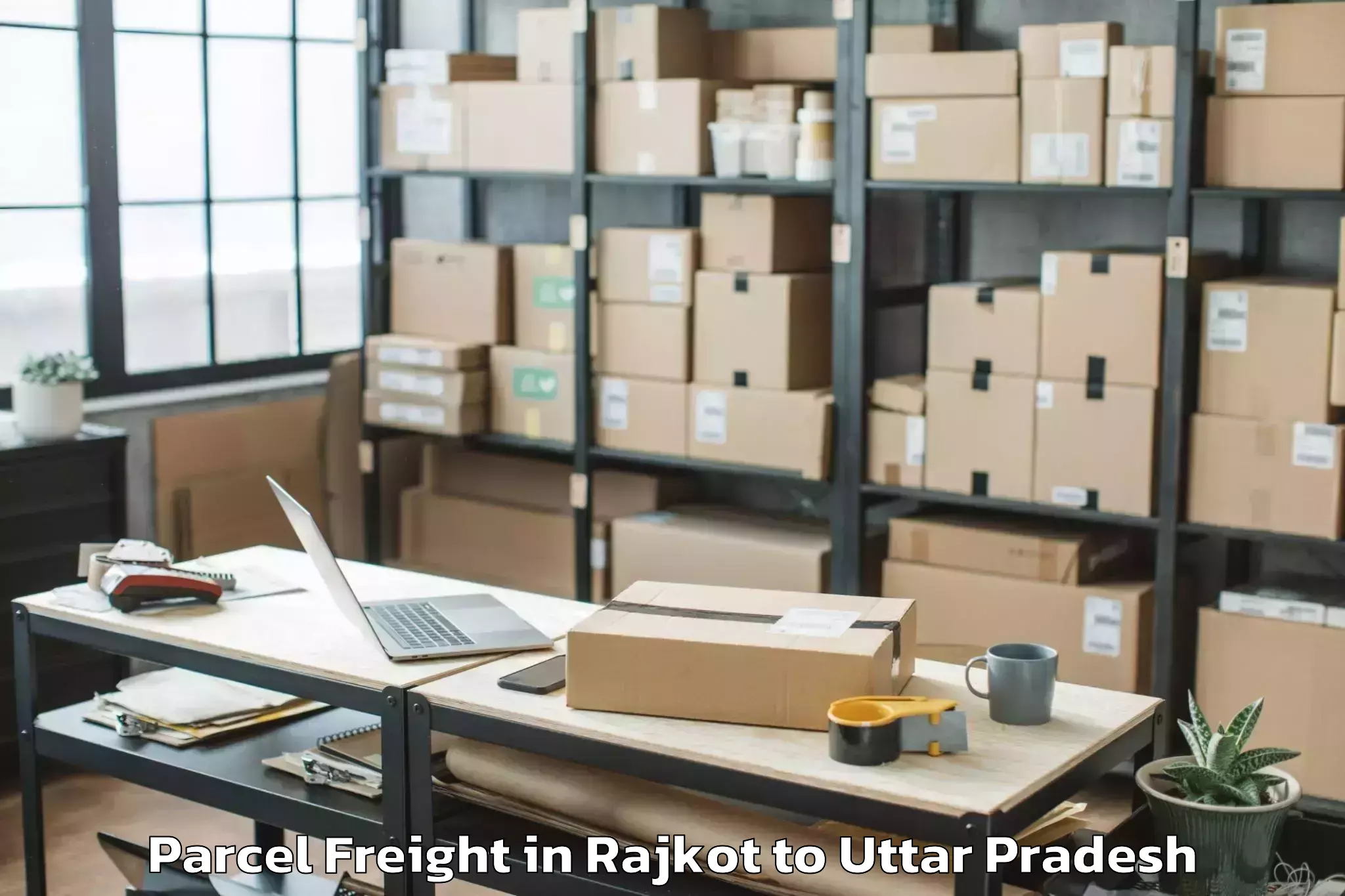 Reliable Rajkot to Mahavan Parcel Freight